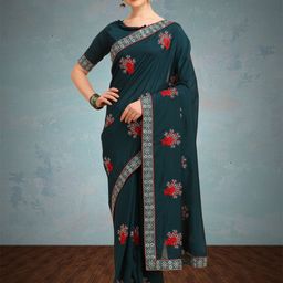 KAVINDI Embellished Embroidered Saree-image-1
