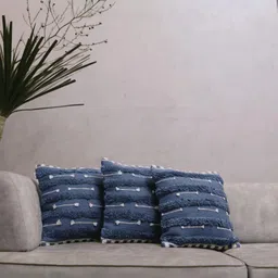 LUSHLYF Tufted Collection Blue 3 Pieces Horizon Tufted Cushion Cover-49