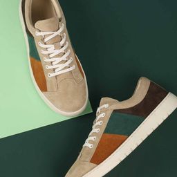 J.FONTINI Men Colourblocked Leather Sneakers-image-8
