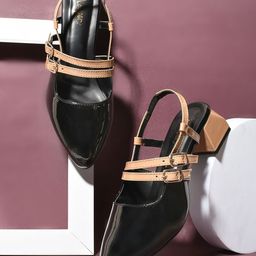 Looper Embellished Block Sandals with Buckles-46