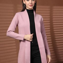 Juelle Women Long Sleeves Open Front Longline Woolen Shrug-image-50