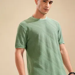 HIGHLANDER Men  Knitted Textured Round Neck Tshirt-image-68