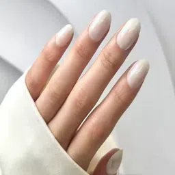 Indie Nails Set Of 12 Press On Nails With Application Care Kit - White Tinkerbell Chrome image 3