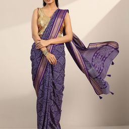 Libas Bandhani Printed Zari Saree-image-73