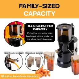 instacuppa 3-in-1 Cold Press Slow Juicer | Unique Gradual Shaped Auger | Copper Motor 250 W Juicer image 4