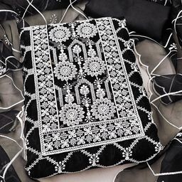Rangtulika Ethnics Embroidered Organza Unstitched Dress Material-image-46