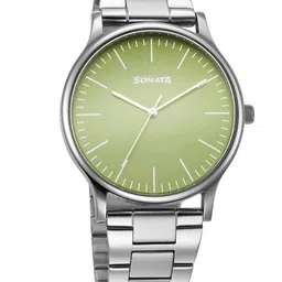 Sonata Men Brass Embellished Dial & Bracelet Style Straps Analogue Watch 77105SM20W-30