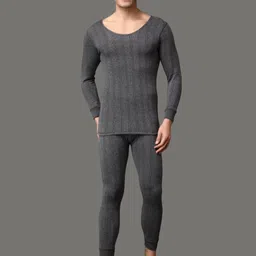 Wearslim Striped Ultra-Warm Cotton Thermal Set-image-49