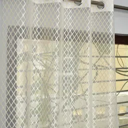 Galaxy Home Decor Cream-Coloured Set of 2 Sheer Long Door Curtain-image-83