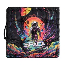 Kuber Industries Journey to Space 4 Pieces Black & Red Printed Chair Pads image 3