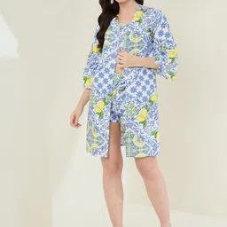 StyleStone Floral Printed Shoulder Strap Neck Top & Shorts With Shrug Co-Ords-image-99