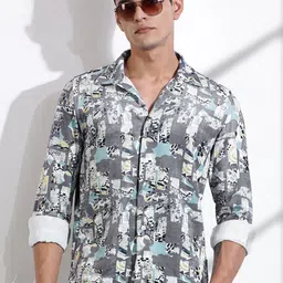 Thomas Scott Men Classic Slim Fit Opaque Printed Casual Shirt-image-78