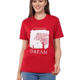 AgAtelier Women Graphic Printed Round Neck Cotton T-shirt-picture-34