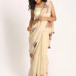 Jinal & Jinal Woven Design Linen Blend Saree-picture-6