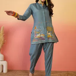 Sangria Embroidered Tunic With Trouser Co-Ords-image-66