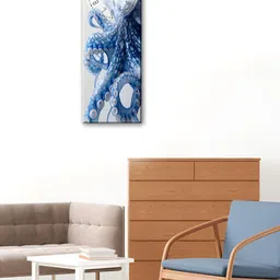 OLIVE TREE Off White & Blue Printed Wooden Contemporary Rectangle Shaped Wall Clock-image-21