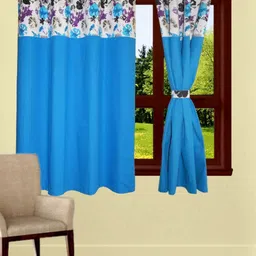 Lushomes Blue & Purple Ethnic Motifs Window Curtain-22