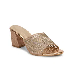 Commander Shoes Embellished Open Toe Block Heels-5