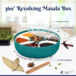 stelite 360° REVOLVING MASALA AND DRYFRUIT BOX (Multicolour) Container Serving Set image 2