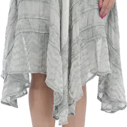 Exotic India Embroidered Flared Asymmetric Midi Skirt-image-14
