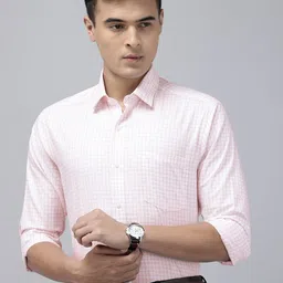 Arrow Manhattan Slim Fit Checked Pure Cotton Formal Shirt-picture-8