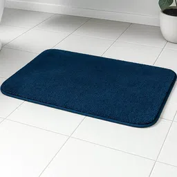 Earthy Fables Navy Blue 1600 GSM Microfiber Cut pile Bath Mat-image-13