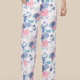 Esplendido Floral Printed Pure Cotton Mid-Rise Wide-Leg Lounge Pants-picture-29