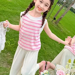 LULU & SKY Girls Striped Top with Trousers-image-78