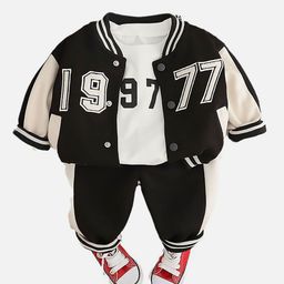 Little Surprise Box LLP Kids Printed Jacket T-Shirt & Joggers Clothing Set-image-97