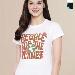 Metronaut Women Pack Of 3 Typography Printed Round Neck Cotton Donald Duck T-shirts-image-36