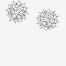 Kushal's Fashion Jewellery Rhodium-Plated Classic Zircon Studded Studs image 4
