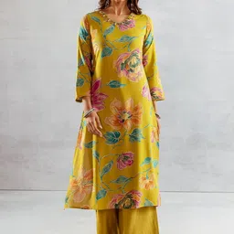 KALINI Women Floral Printed Regular Sequinned Kurta with Palazzos-picture-12