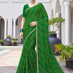 Laxmipati Leheriya Poly Chiffon Saree-48