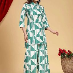 COTTON CULTURE Women Printed Regular Pure Cotton Kurta with Trousers-picture-14