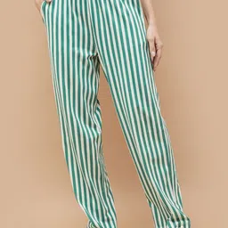 Ginger by Lifestyle Women Cotton Mid-Rise Printed Stripes Pyjamas-image-15
