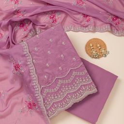 Koskii Raw Silk Unstitched Dress Material-image-74