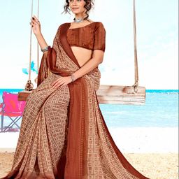 SHOPPKEE Bandhani Sequinned Maheshwari Saree-image-41