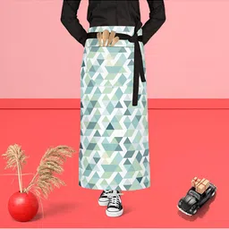 ArtzFolio Green & White Printed Cotton Aprons-34