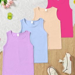 BAESD Girls Pack of 4 Ribbed Sleeves Tops-picture-27