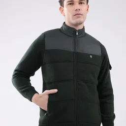 Monte Carlo Men Mock Collar Solid Lightweight Casual Bomber-image-31
