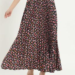 OTABU Women Floral Printed Flared A-Line Maxi Skirt-image-1