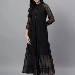 Bright Nex Puff Sleeve Fit & Flare Maxi Dress-picture-54