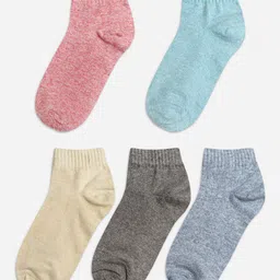 Texlon Pack Of 5 Patterned Cotton Ankle-Length Socks-15