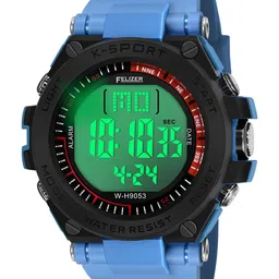 FELIZER Men Dial & Textured Straps Digital Watch H9053-LSKA-Blue image 4