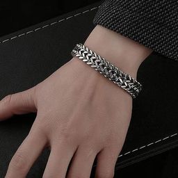 KARISHMA KREATIONS Unisex Tribal Silver-Plated Wraparound Bracelet-image-1
