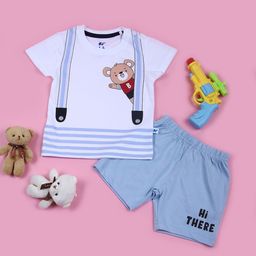V-Mart Boys Printed Round Neck Pure Cotton T-Shirt With Shorts-picture-36