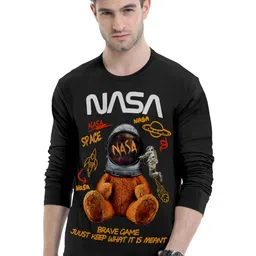 Triptee Men NASA Typography Printed Round Neck Pure Cotton T-shirt-picture-1