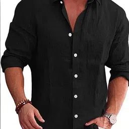 StyleCast Men Spread Collar Solid Cotton Casual Shirt-image-80