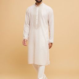 Twamev Floral Embroidered Mandarin Collar Straight Kurta With Churidar-image-49