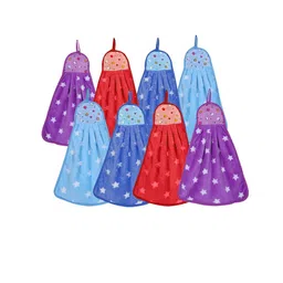 Kuber Industries Assorted Set Of 8 Soft Cotton Star Print Super Absorbent Hand Towels image 4